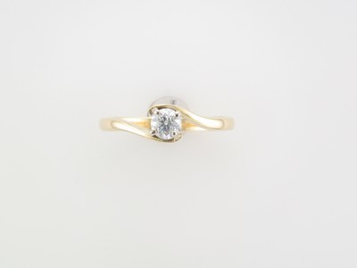 18 carat yellow gold brilliant cut diamond solitaire ring