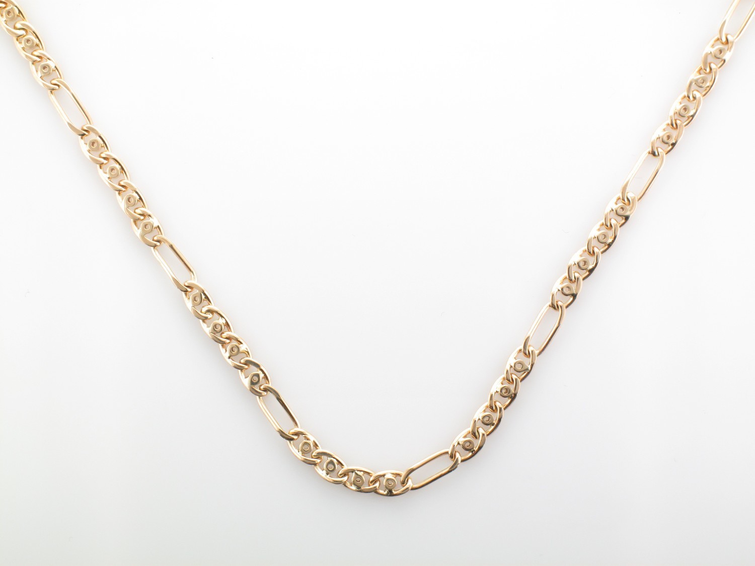 Ladies 9 carat yellow gold fancy link chain
