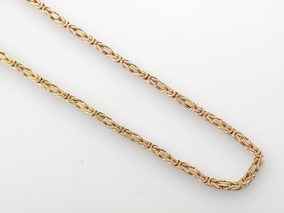 9 carat yellow gold byzantine link chain