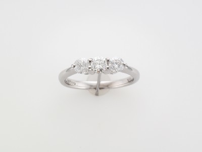Ladies 18 carat white gold three stone brilliant cut diamond ring