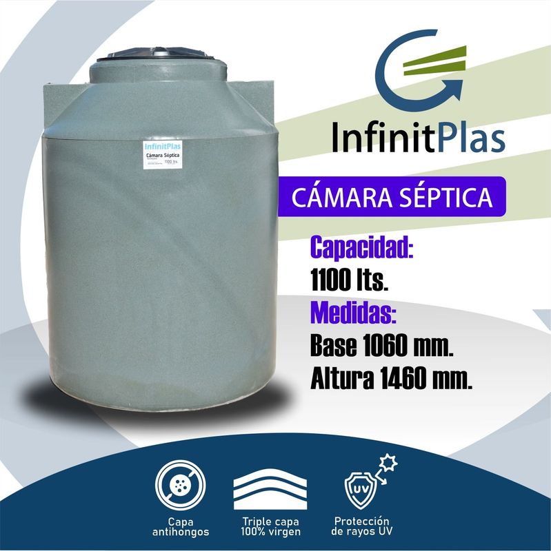 Cámara Séptica 1100Lts