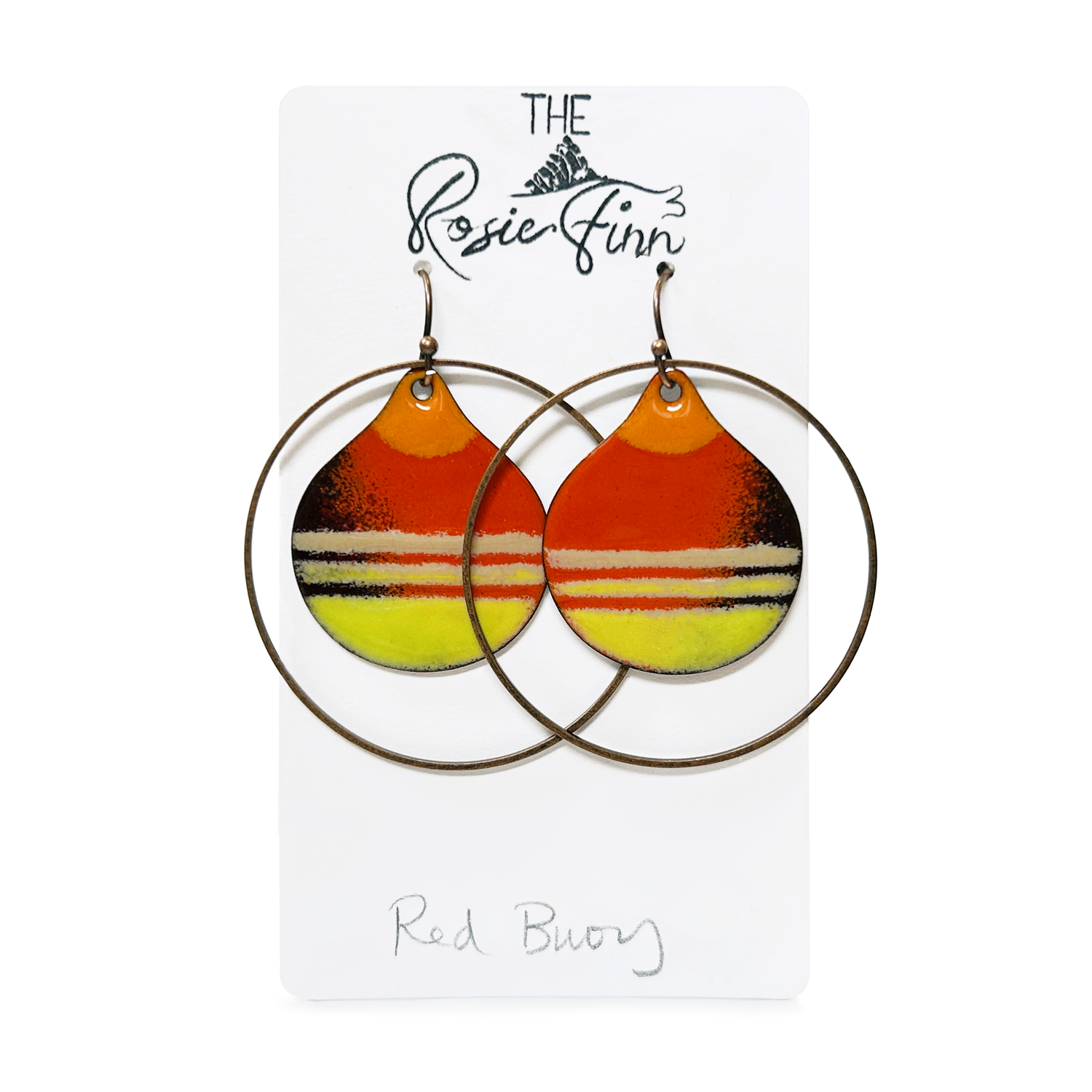 Red Buoy Enamel Earrings