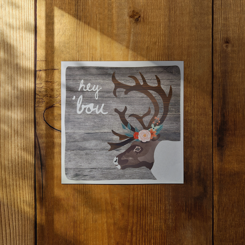 Hey 'Bou | 6x6 Print