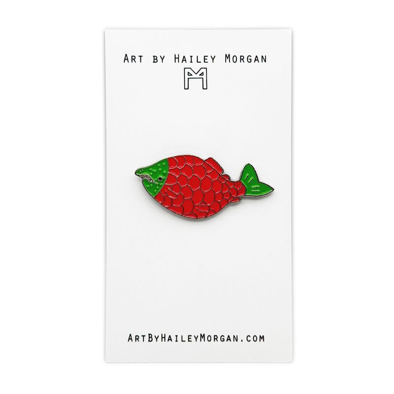 Salmon Enamel Pin