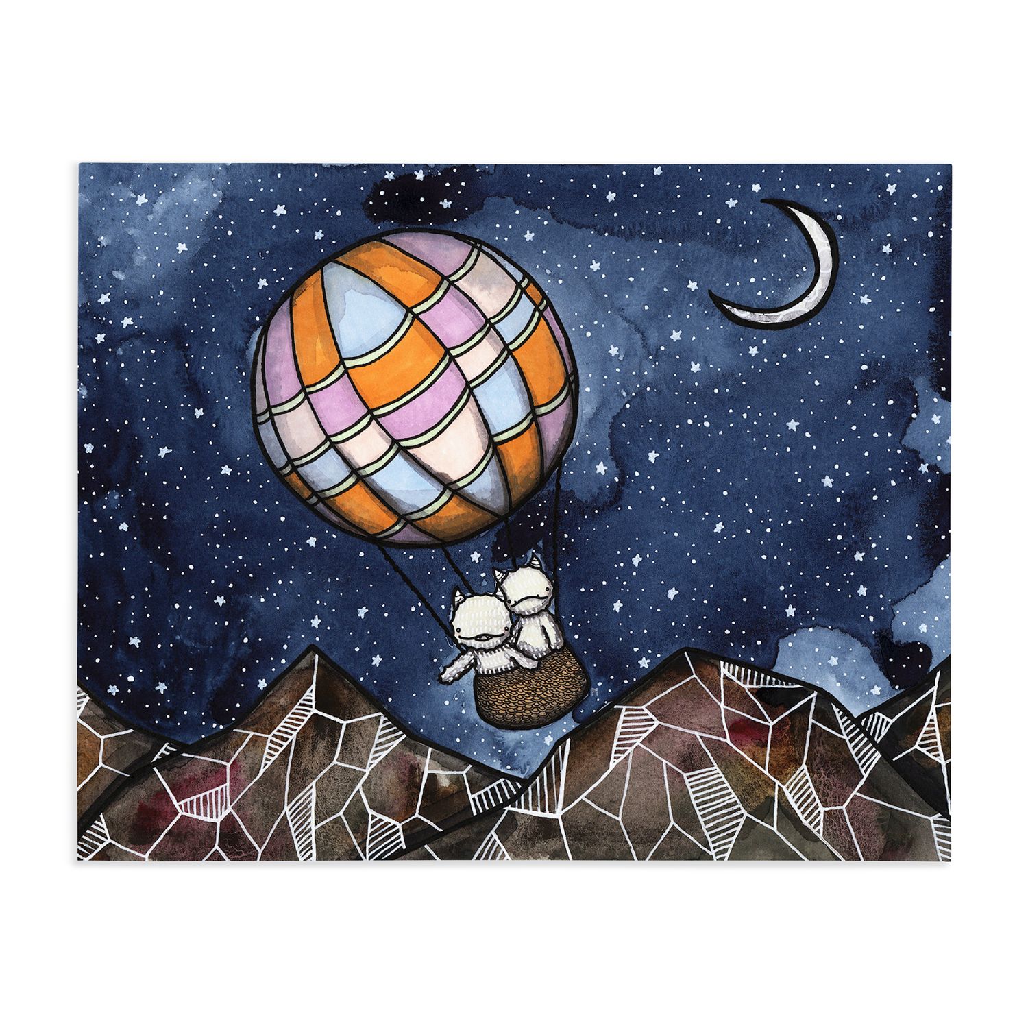 Print 8x10 | Hot Air Balloon Yetis