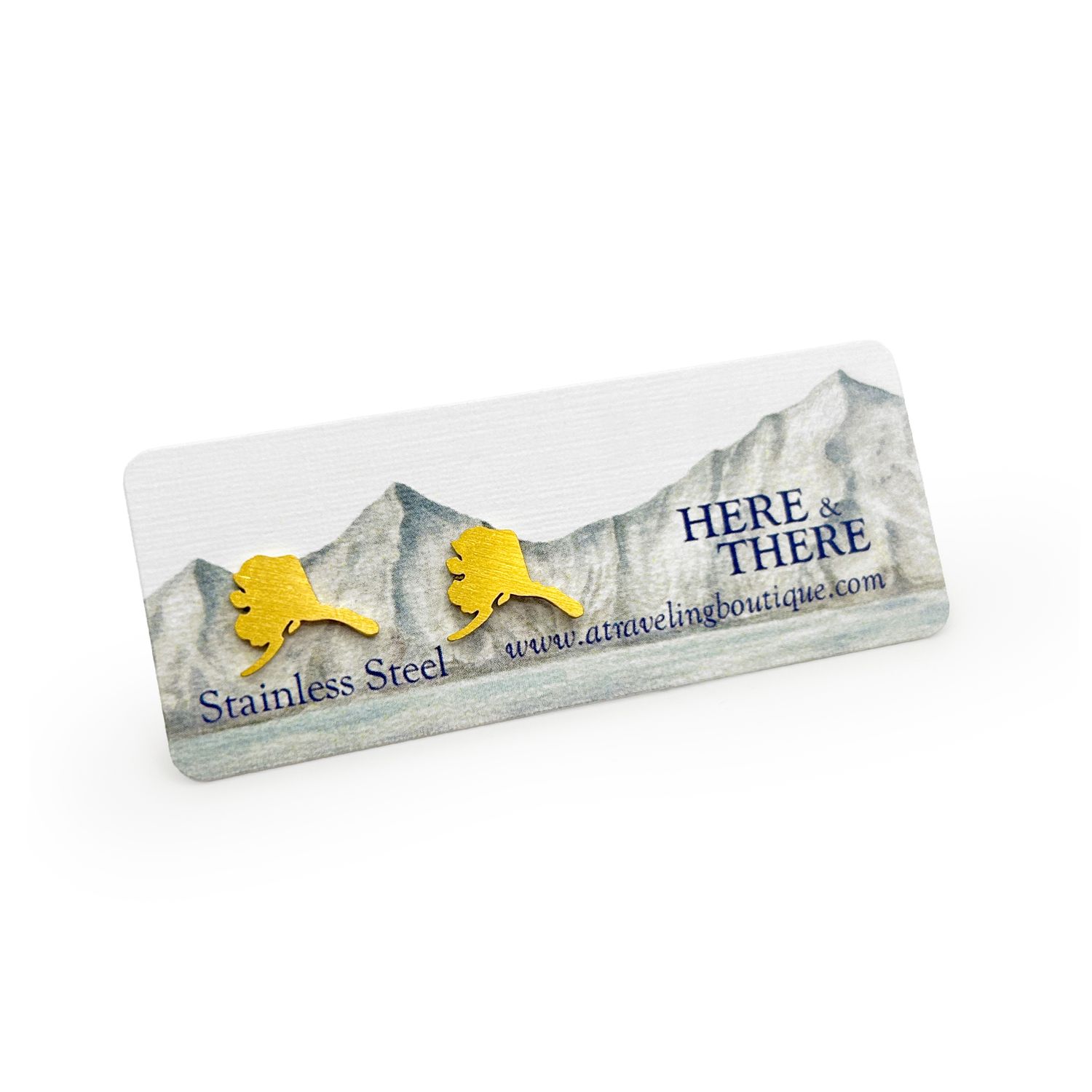 Stainless Steel Alaska Studs, Color: Gold Plated