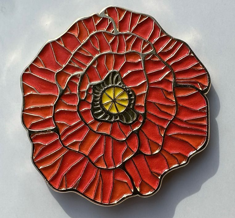 Orange Poppy Enamel Pin