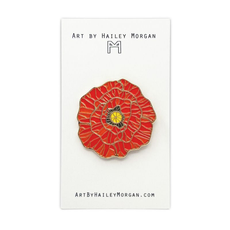 Orange Poppy Enamel Pin
