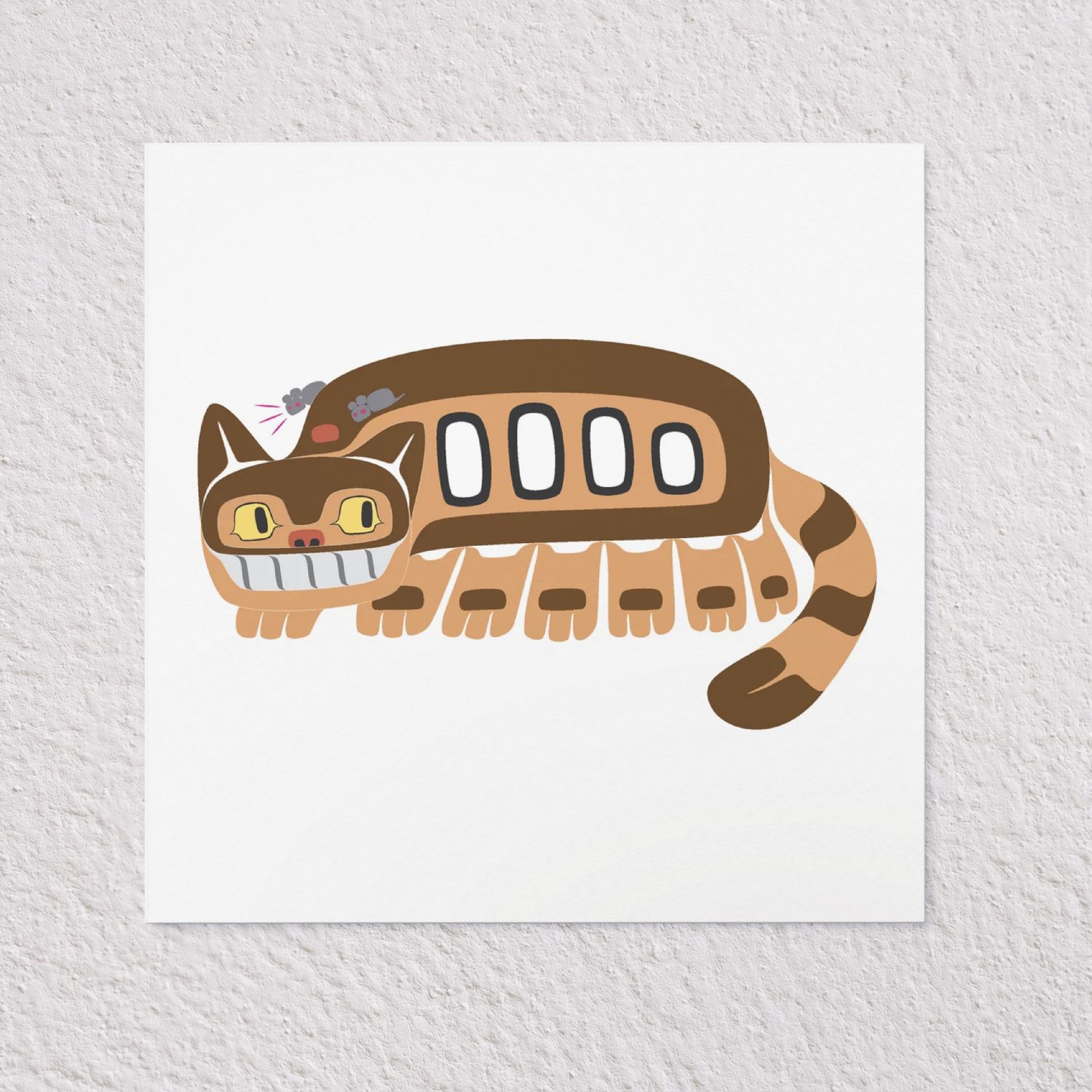 Giclée Print 8x8 | Cat Bus