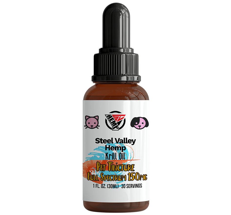 Steel Valley Hemp Pet Tincture Krill 150mg