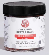 CBDays THC-Free Broad Spectrum CBD Gummies - Peach Isolate