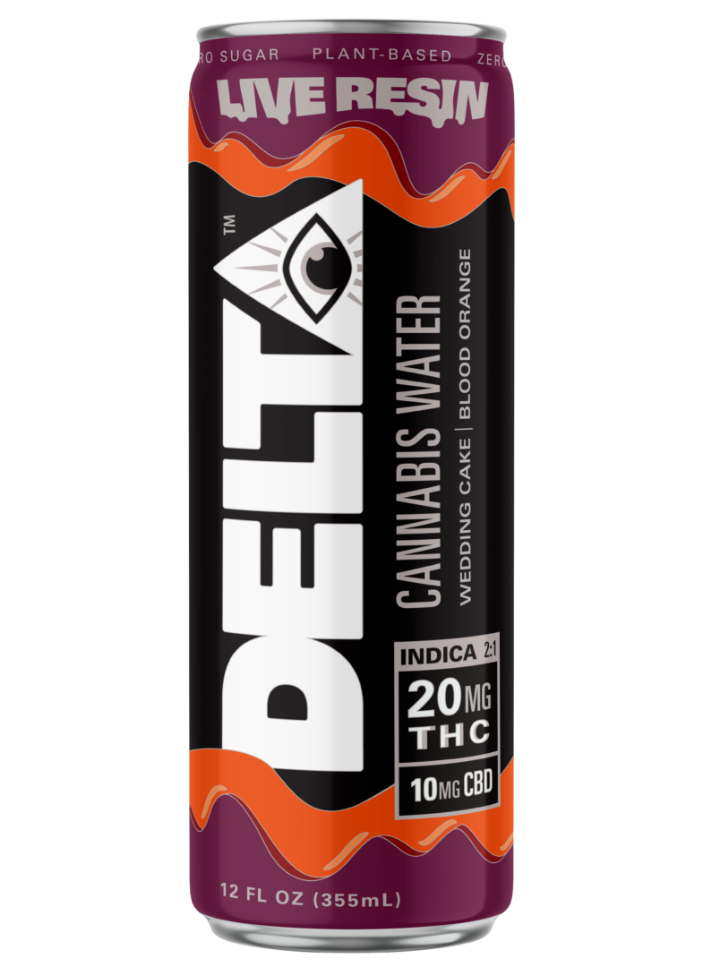Drink Delta Indica Cannabis Water Blood Orange Beverage 20mg Delta 9 THC