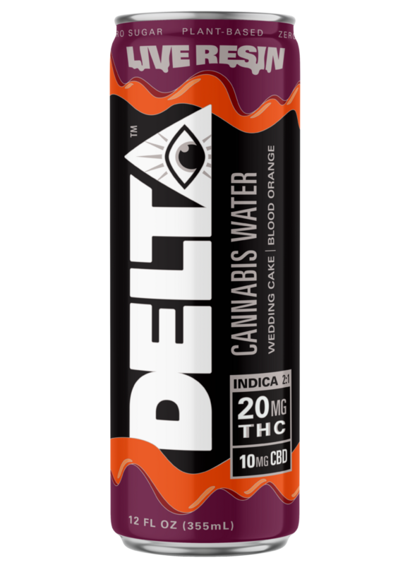 Drink Delta Indica Cannabis Water Blood Orange Beverage 20mg Delta 9 THC
