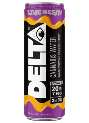 Drink Delta Sativa Cannabis Water Passion Fruit Beverage 20mg Delta 9 THC