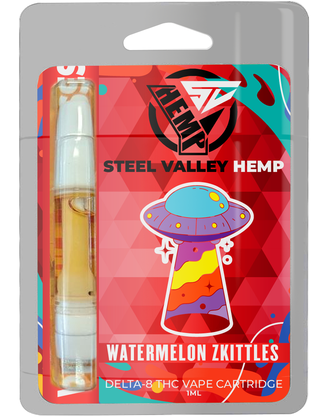 Steel Valley Hemp Delta 8 THC Vape Cartridge Indica - Watermelon Zkittles