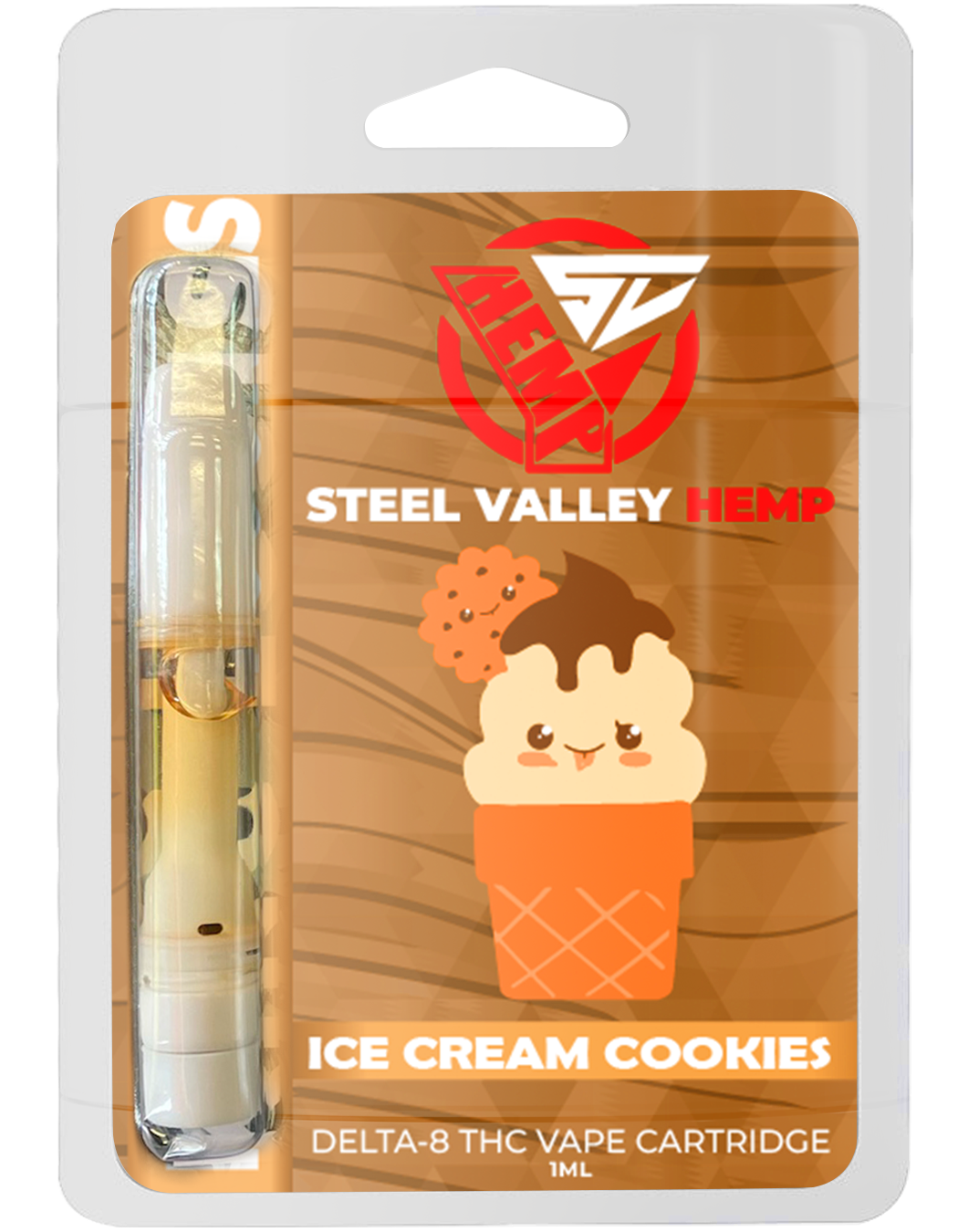 Steel Valley Hemp Delta 8 THC Vape Cartridge Hybrid - Ice Cream Cookies