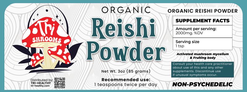Tri-Shrooms Powder - Organic Reishi