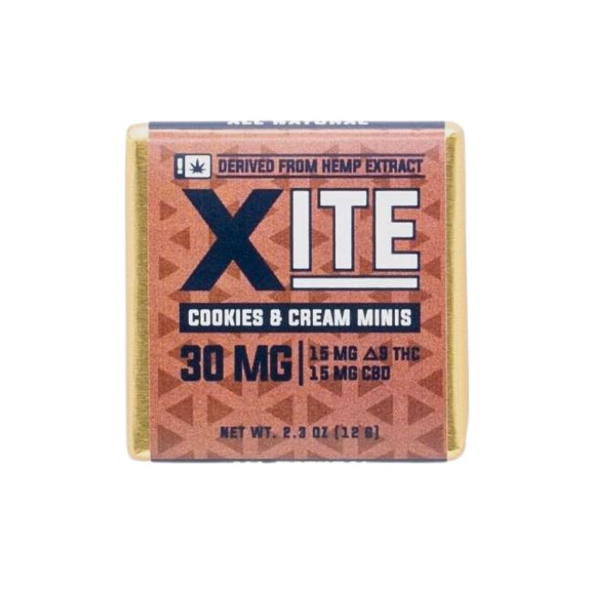 Xite Delta 9 THC Cookies &amp; Cream Minis, Size: 2ct Sample
