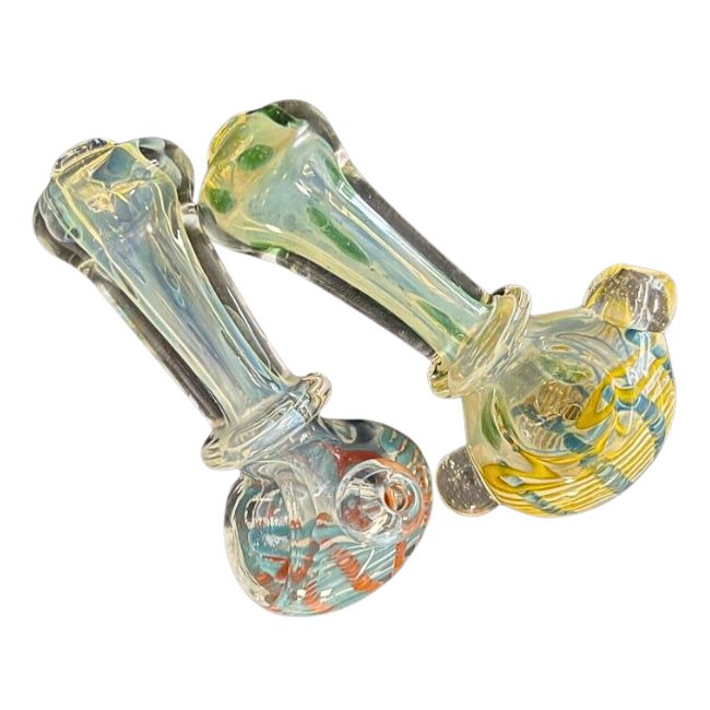 P&amp;P Color changing netted dot glass pipe