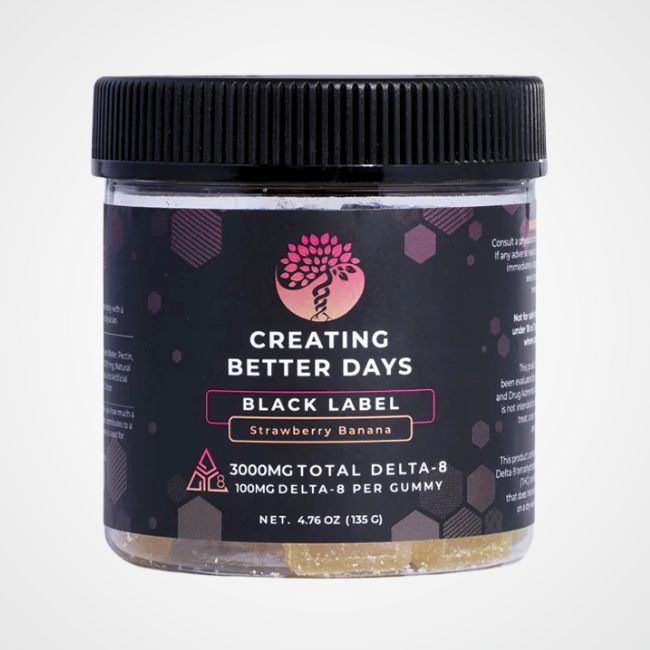 CBDays 100MG Delta 8 THC Gummies - Strawberry Banana