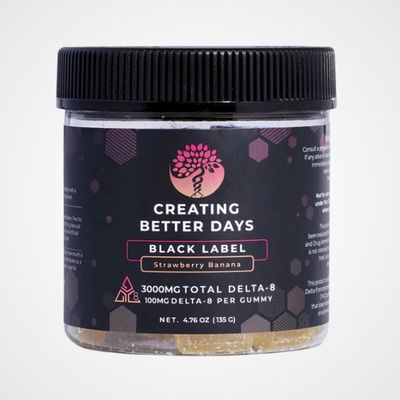 CBDays 100MG Delta 8 THC Gummies - Strawberry Banana