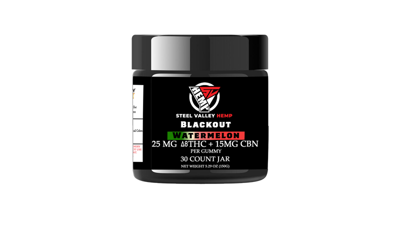 Steel Valley Hemp Gummies Delta 8 THC : CBN Blackout Watermelon