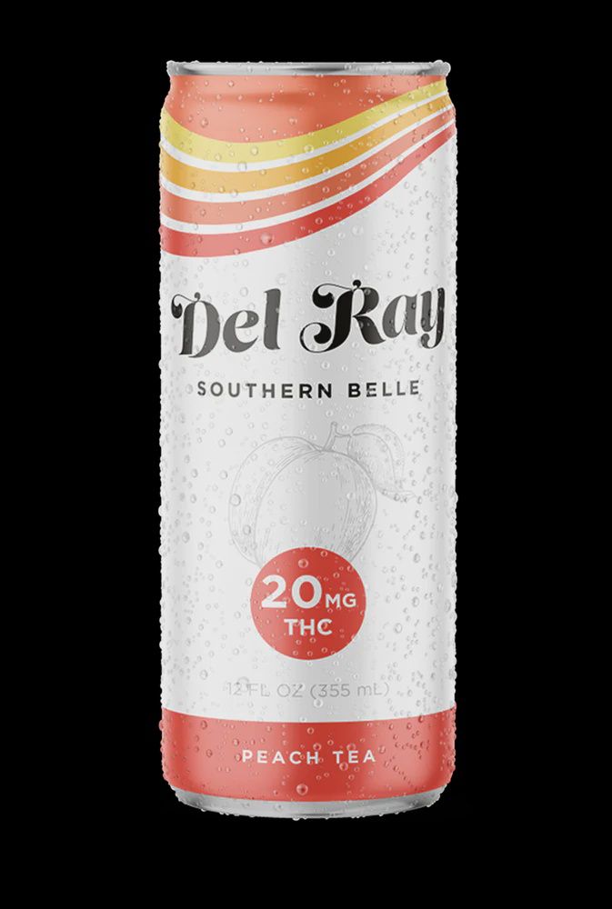 Del Ray Delta 9 THC Drink Southern Belle Peach Tea 20mg (Low Calorie)