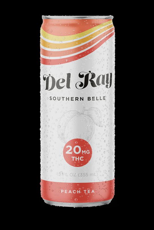 Del Ray Delta 9 THC Drink Southern Belle Peach Tea 20mg (Low Calorie)