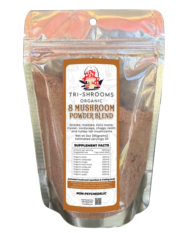 Tri-Shrooms Mushroom Powder Blend - 8 Mushroom