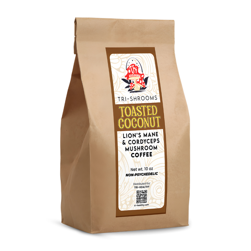 Tri-Shrooms Lion’s Mane Toasted Coconut Mushroom Coffee Bag