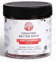 CBDays THC-Free Broad Spectrum CBD Gummies - Peach Isolate