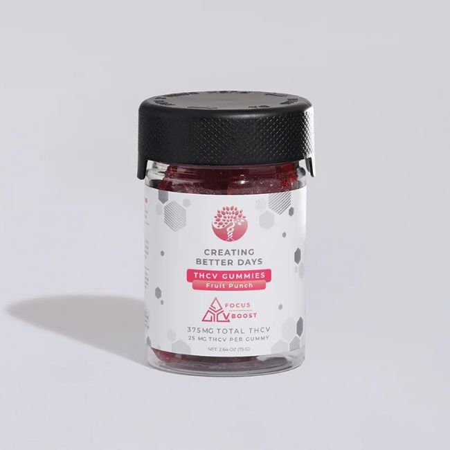 Edible | CBDays | THCV Gummies | Fruit Punch-375 mg, Size: 15ct 375mg