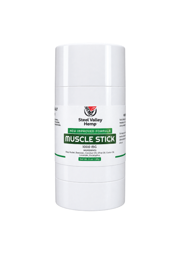 Topical | Steel Valley Hemp | THC FREE Topical CBD Roll on | 1000mg | Muscle Stick