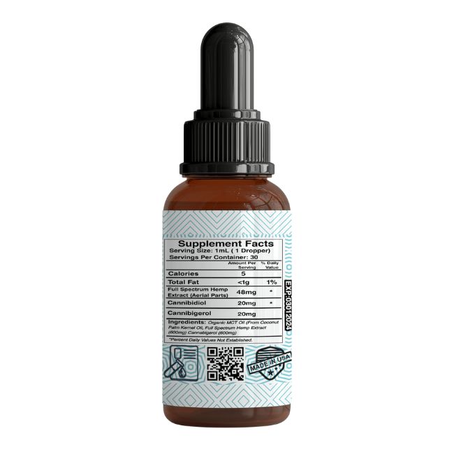 Tincture | Steel Valley Hemp |  Full Spectrum | 1200mg | CBG:CBD