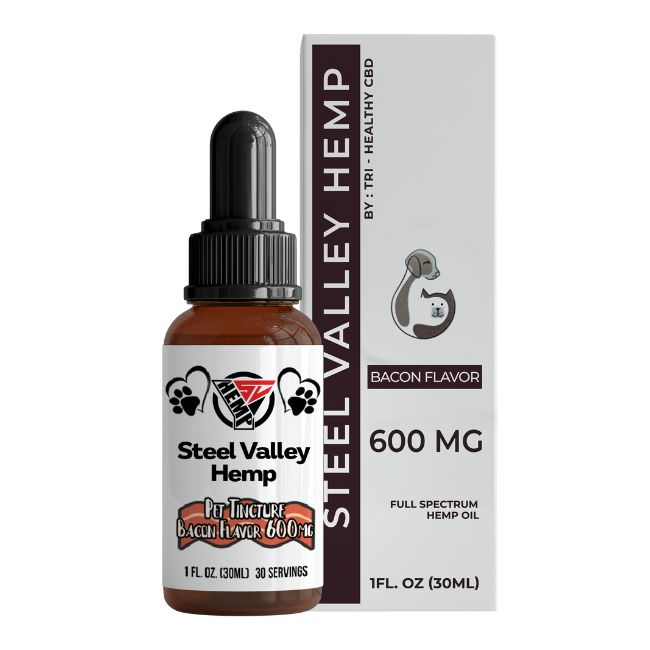 Steel Valley Hemp Full Spectrum Tincture Pet 600 MG-Bacon