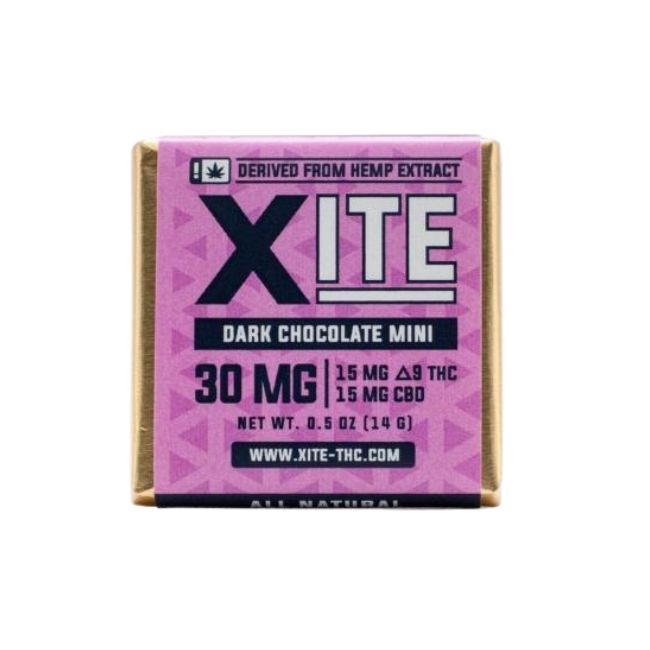 XITE THC+CBD Edibles-Minis-Dark Chocolate Minis, Size: 2ct Sample