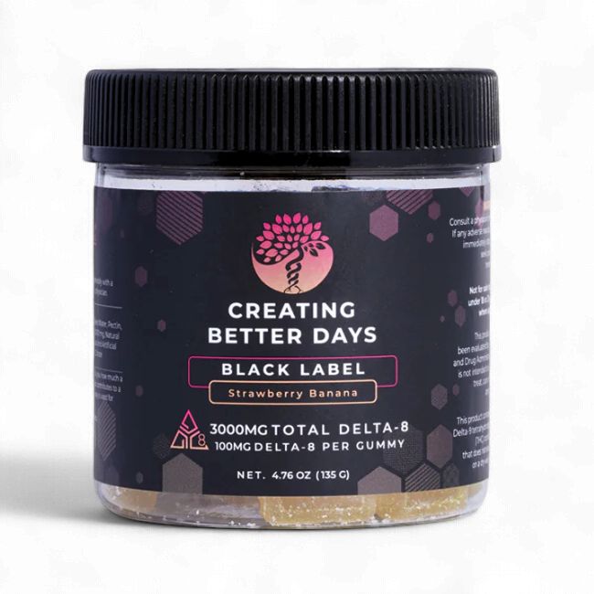 CBDays 100mg Delta 8 THC Gummies Strawberry Banana