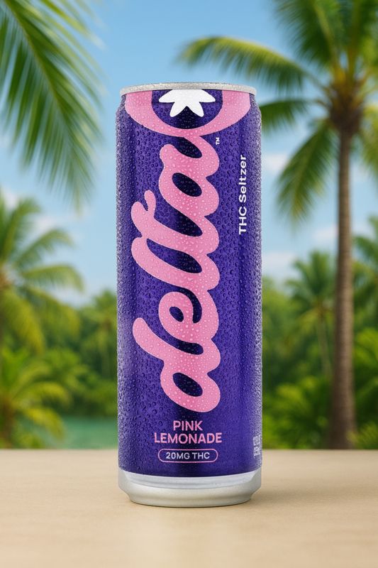 THC Drink | Delta | Hybrid | Seltzer | Pink Lemonade- 20 MG