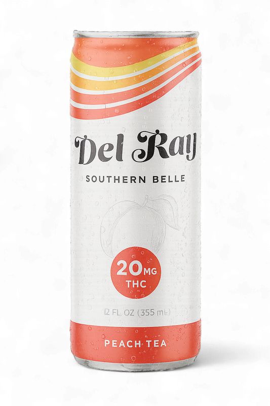 Del Ray Delta 9 THC Drink Southern Belle Peach Tea 20mg (Low Calorie)