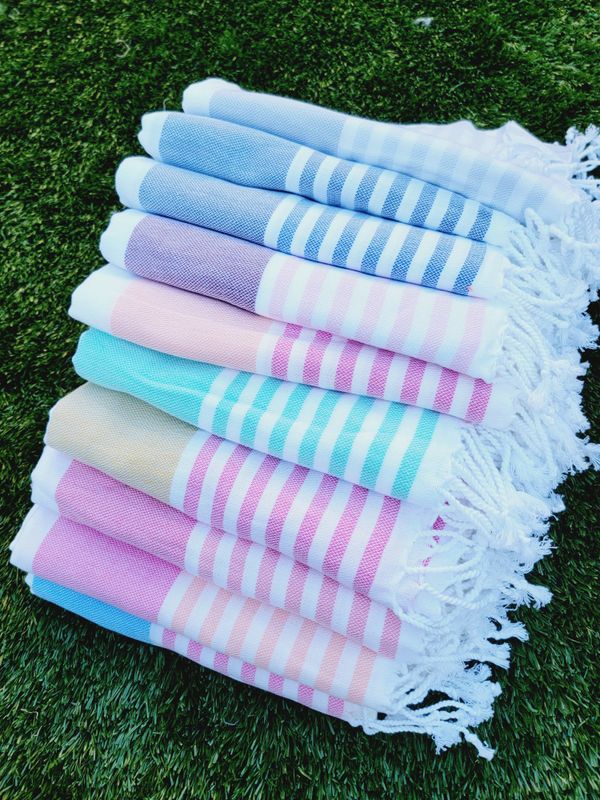 Good Vibes &amp; Gear |  Beach Towel |  Sand free Turkish Towel |  Cabana Stripe
