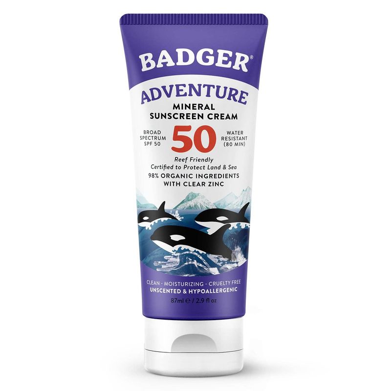 Good Vibes &amp; Gear | Badger | Mineral Sunscreen Cream | SPF 50, Zinc Oxide Sun Care