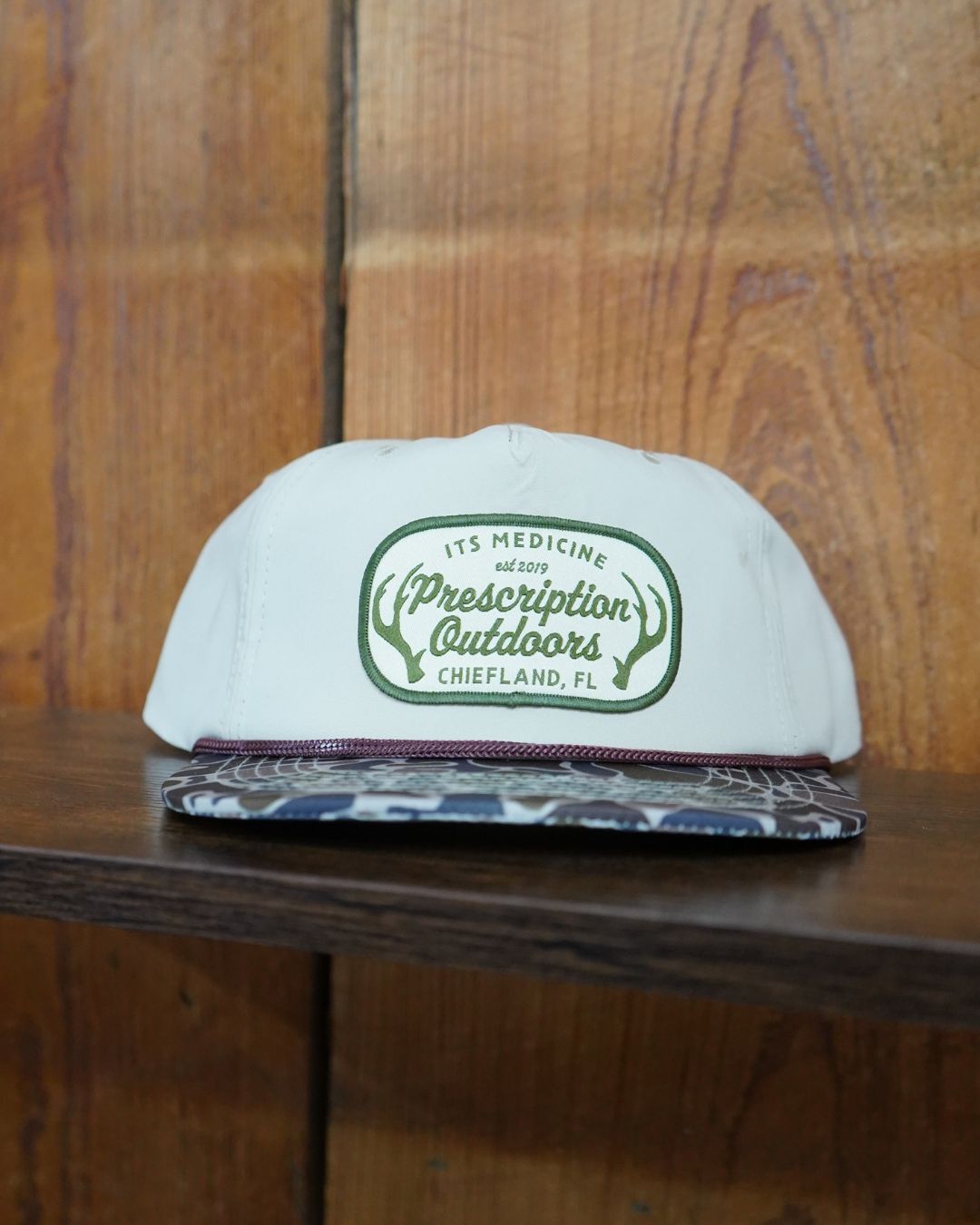 Antler Logo Rope Hat, Colour: Khaki-Bayou Breakup Camo / Brown Rope
