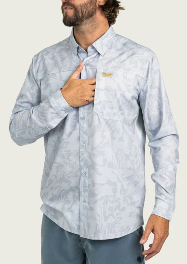 Lenwood Tech Longsleeve Shirt - Smoke Coastal Camo