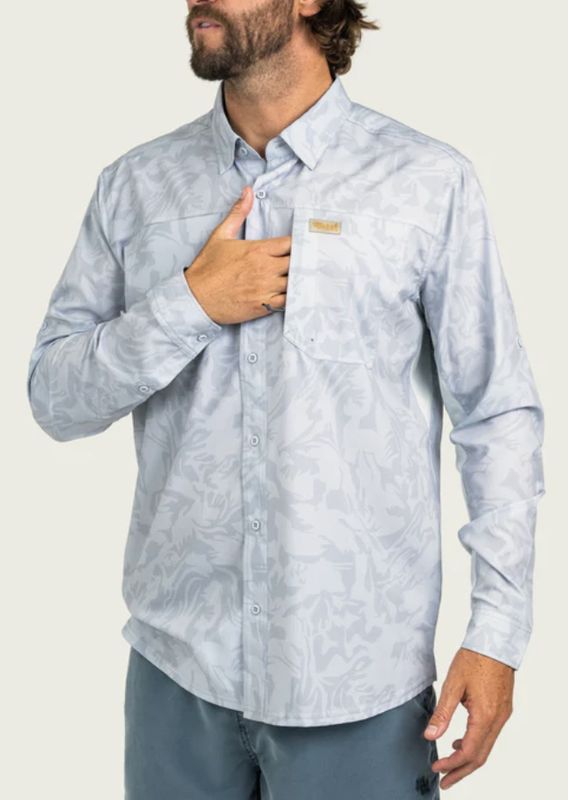 Lenwood Tech Longsleeve Shirt - Smoke Coastal Camo