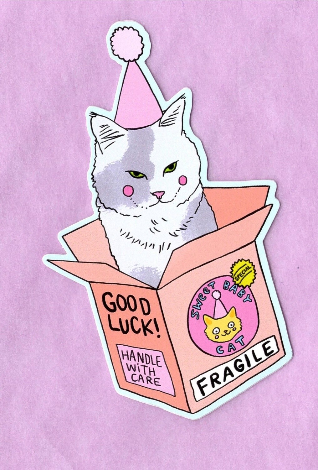 "Sweet Baby Cat" Box Cat Sticker