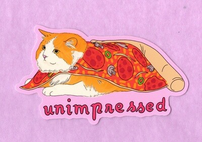 "Unimpressed" Pizza Cat Sticker