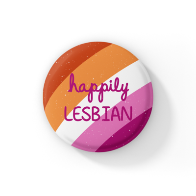 Happily Lesbian Button