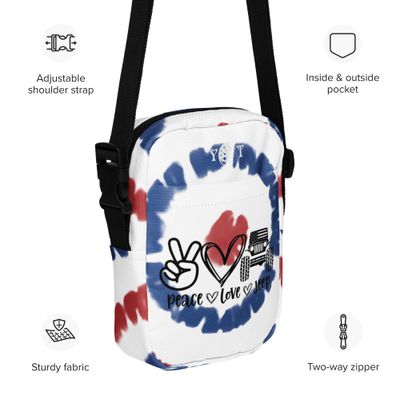 Peace Love Jeep crossbody tie-dye