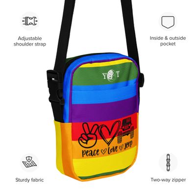Peace Love Jeep crossbody pride