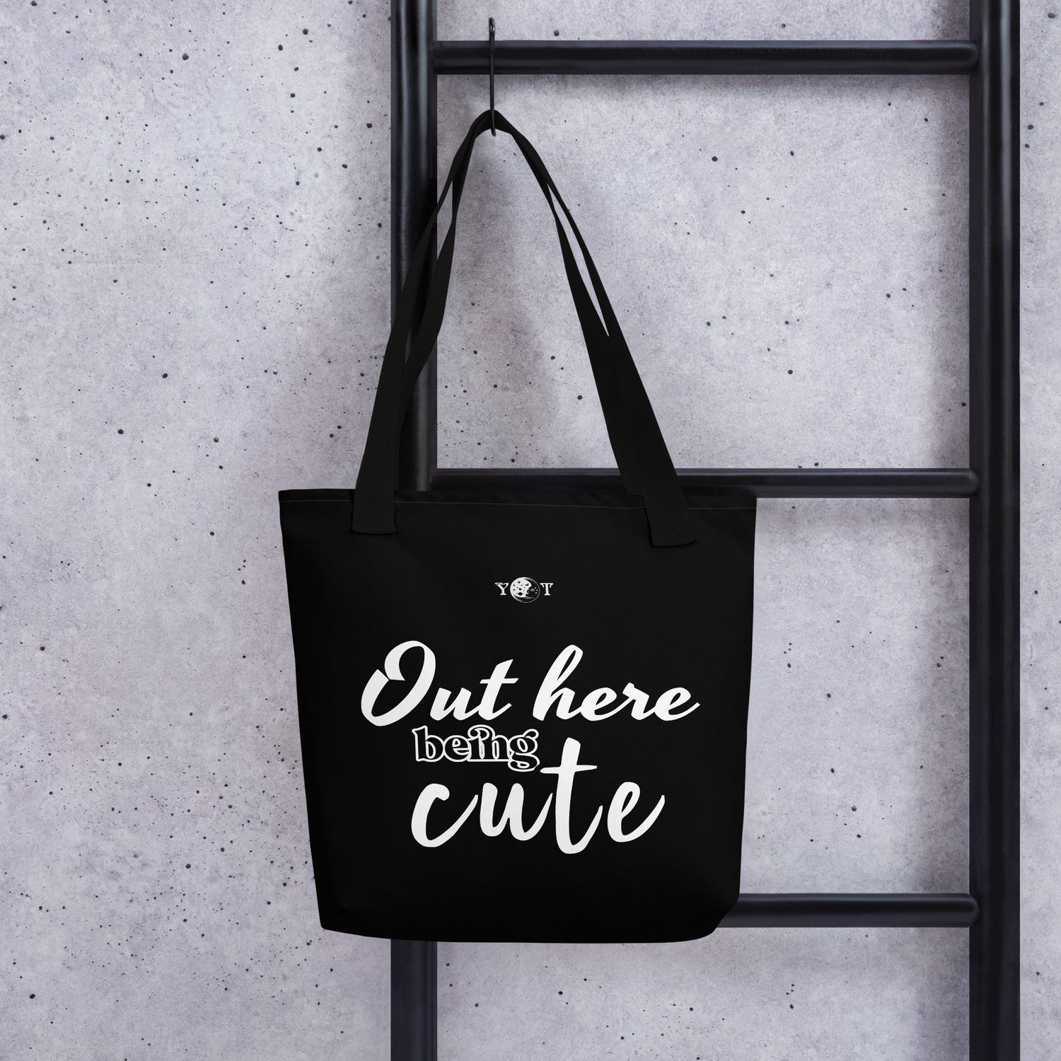 Out Here Being Cute Tote black